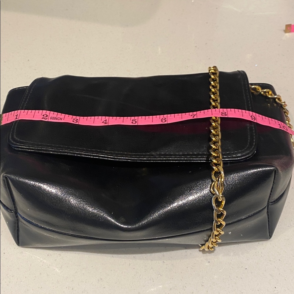 Black Maxime Moda Gold Chain Shoulder Bag from Italy - Picture 11 of 13